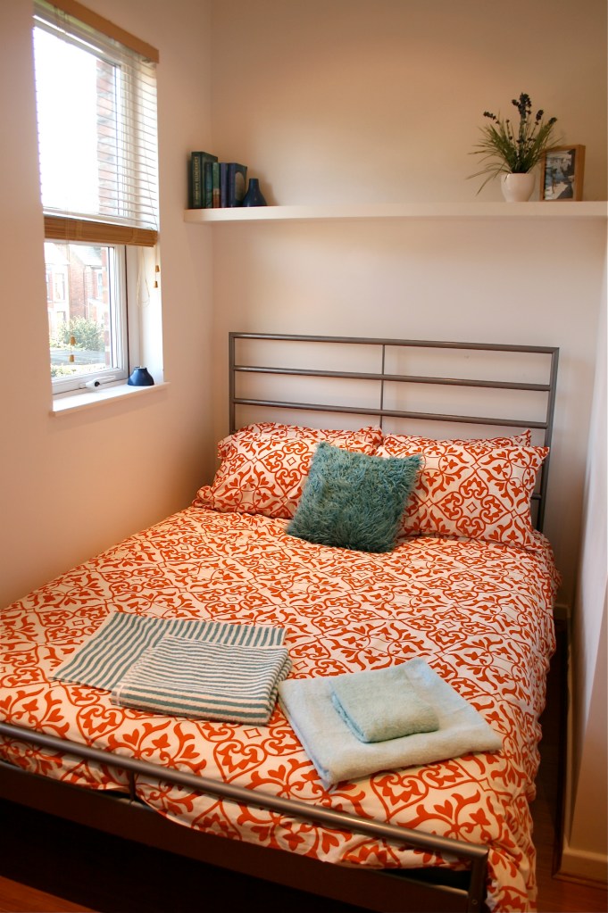 I attempted to use what the landlord had left over from dressing their other flats. Not a good look.