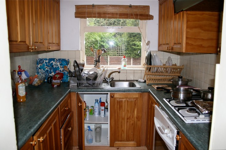 IMG_6486 Green worktops and dark pine units, mmmmmmmm