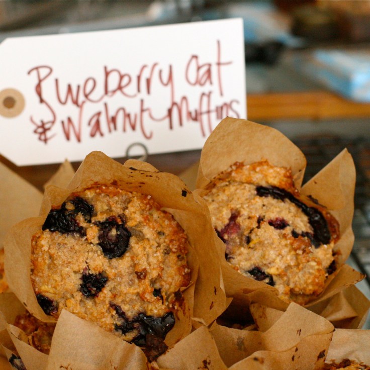 Blueberry and walnut muffins
