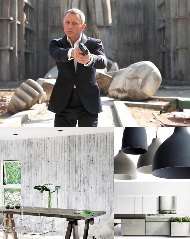 Bond's Skyfall and 2012/13 monolithic concrete trend in Interior Design by Sian Astley for the Moregeous Blog
