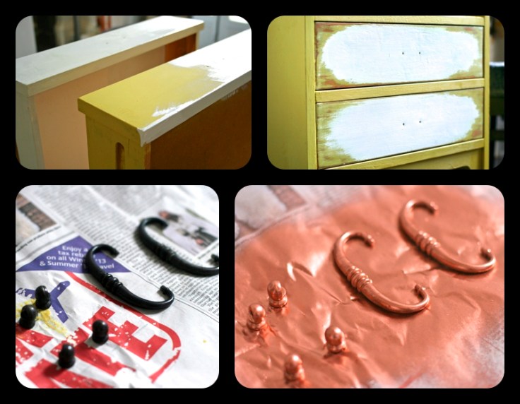 Old pine drawers chalk painted and upcycled to make an indoor garden planter