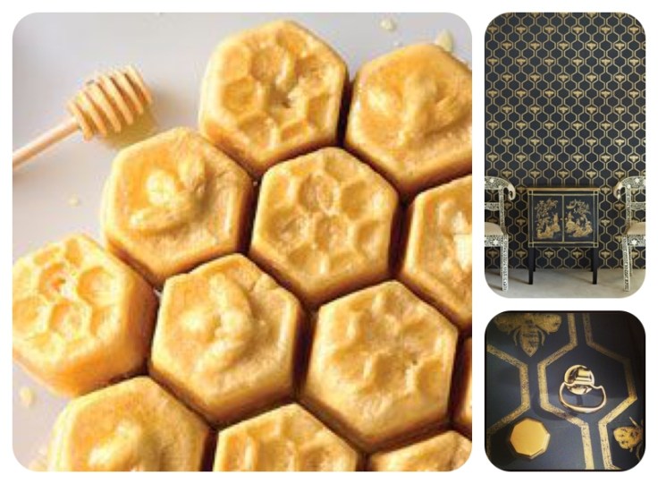Honeycomb hexagon honey cake