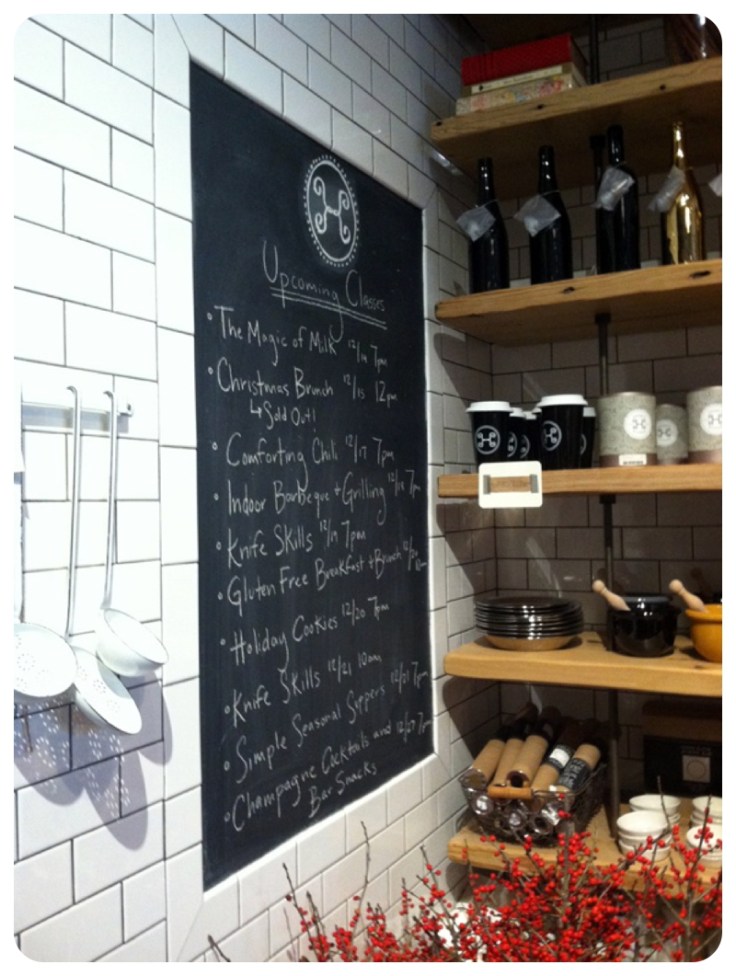 White metro tiles with blackboard insert