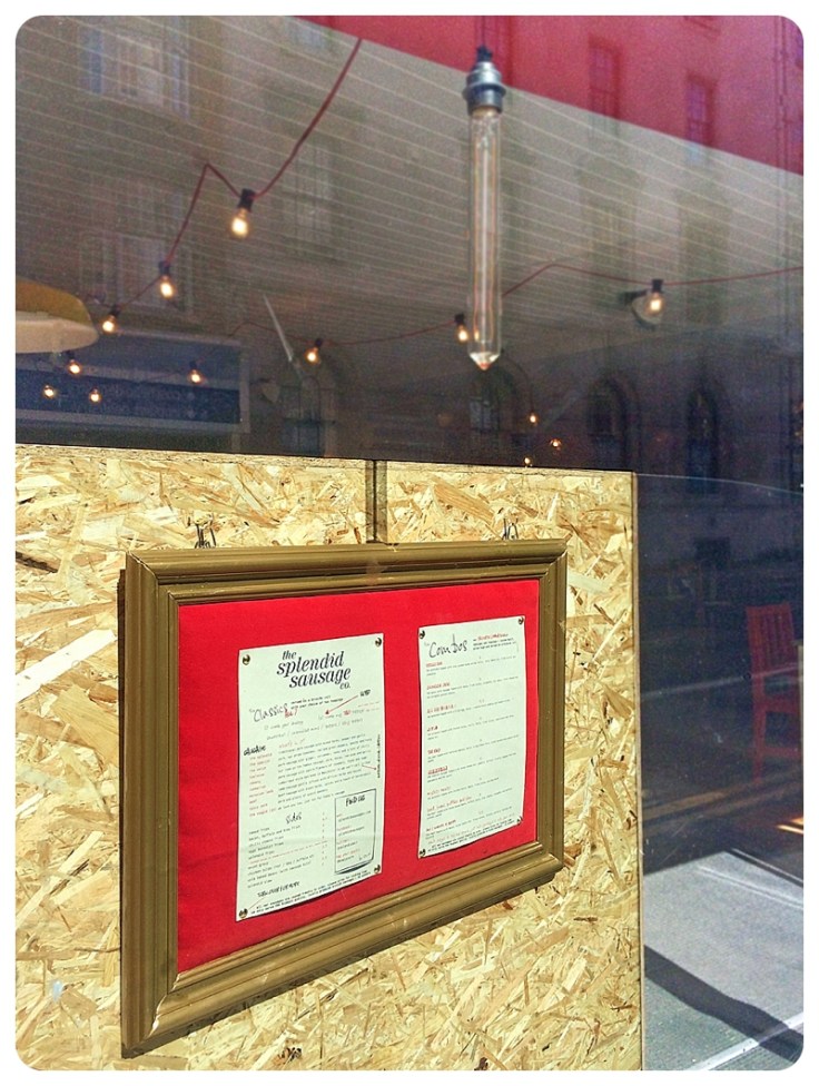 Padded restaurant menu board in red and gold 