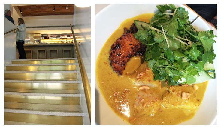 Brass stairs at & fish curry at Granger & Co, Clerkenwell