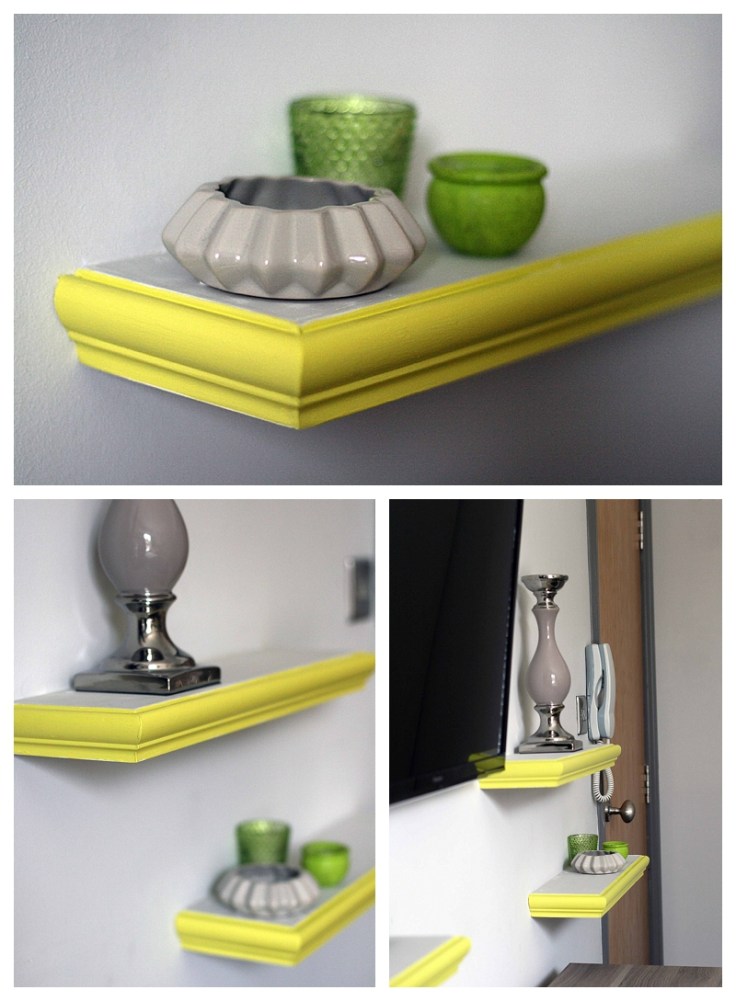 Yellowcake painted shelves