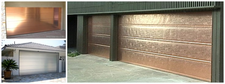 Copper and brushed aluminium garage doors