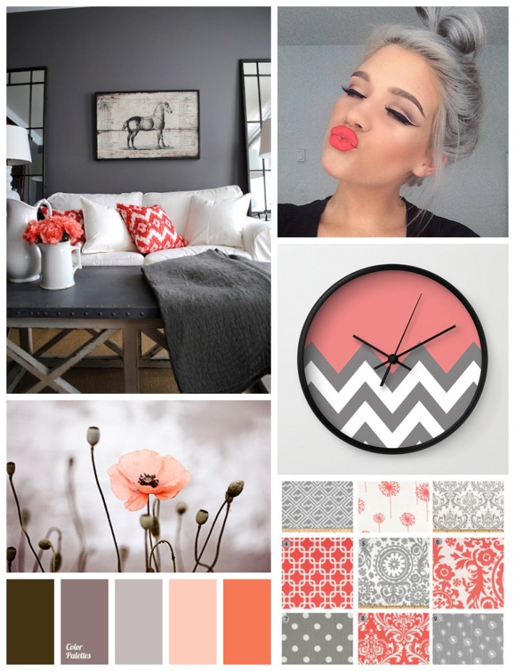 Grey and Coral