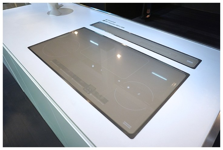 Moregeous at KBB 2016 Grey glass Franke induction hob