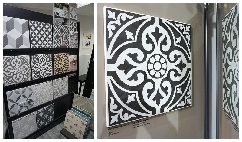 Laura Ashley monchrome floor tile