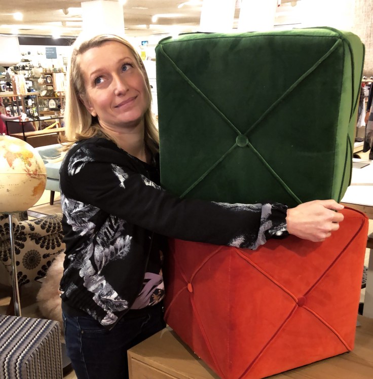 Homesense orange pouffe